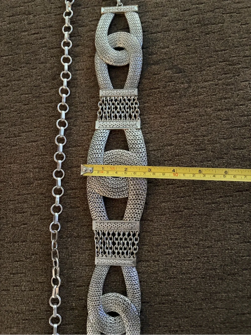 Chicos Vintage Statement Metal Belt, Y2K, Large Hip Chunky Link Chain, Retro